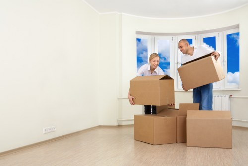 Family using household storage in Selhurst during a home move