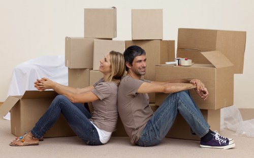Organised storage unit for Selhurst residents with packed boxes